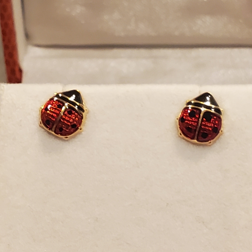14kt Ladybug Earrings